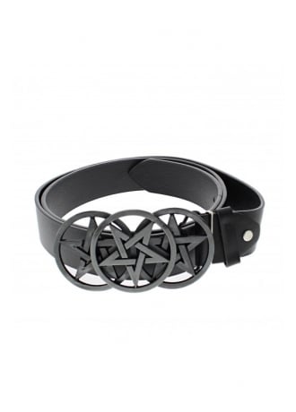 Attitude Clothing Triple Pentagram Buckle Belt