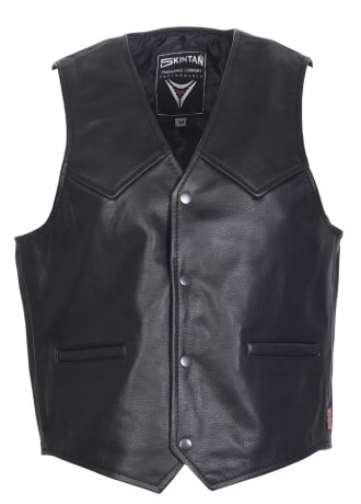 Attitude Clothing Western Style Leather Waistcoat
