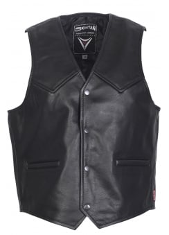 Western Style Leather Waistcoat
