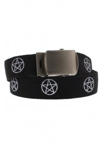 Attitude Clothing White Pentagram Canvas Belt