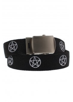 White Pentagram Canvas Belt