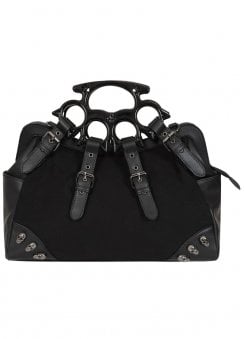 Black Iron Halo Knuckle Top Handle Bag