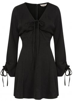 Black Serpent Seam Dress