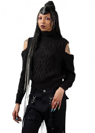 Banned Apparel Cozy Riot Cold Shoulder Jumper