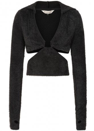 Banned Apparel Darkling Orbit Cropped Hooded Top