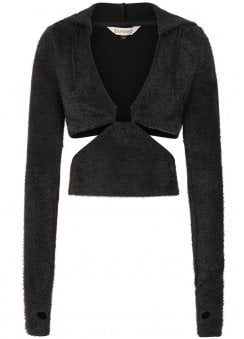 Darkling Orbit Cropped Hooded Top