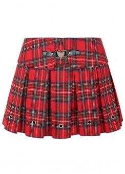 Hall Pass Heartbreaker Tartan Mini Skirt