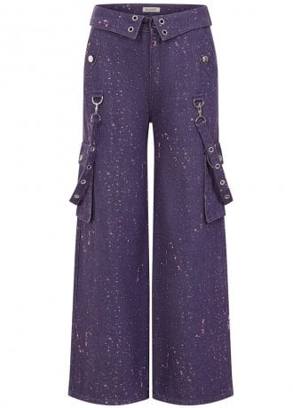 Banned Apparel Purple Candy Strap Trousers