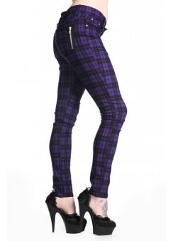 Purple Check Skinny Jeans