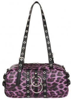 Purple Leopard Hexy Glam Handbag