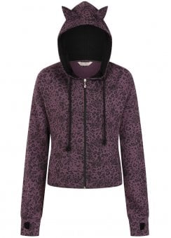 Purple Leopard Vampire Kitty Hoodie