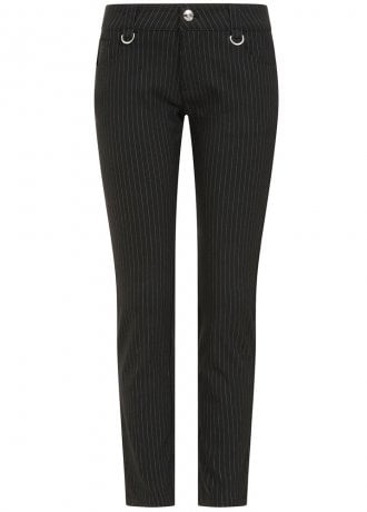Banned Apparel Shadow Warden Pinstripe Skinny Trousers