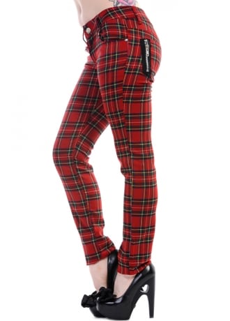 Banned Apparel Tartan Skinny Jeans