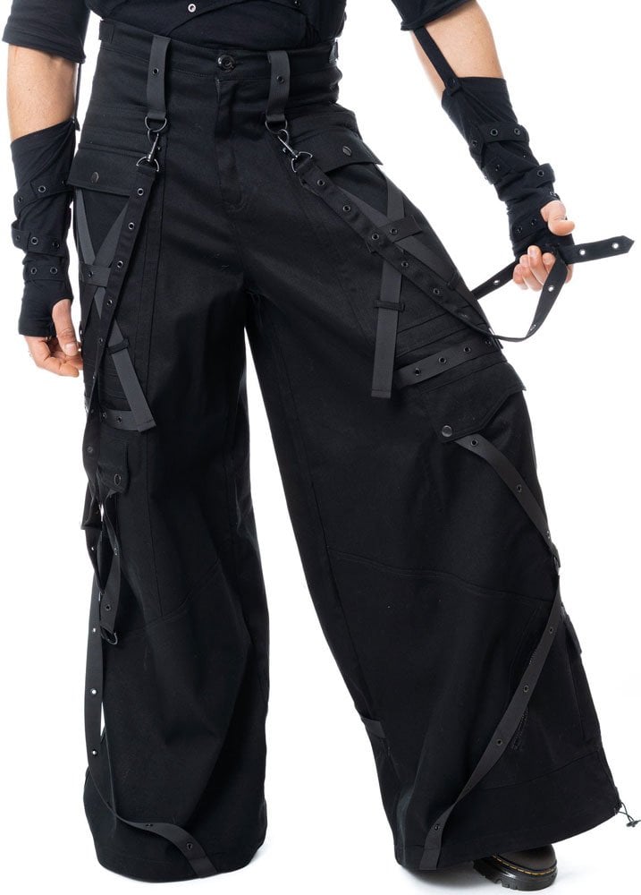 Chemical Black Alaric Baggy Bondage Pants – Men's Black Wide Leg