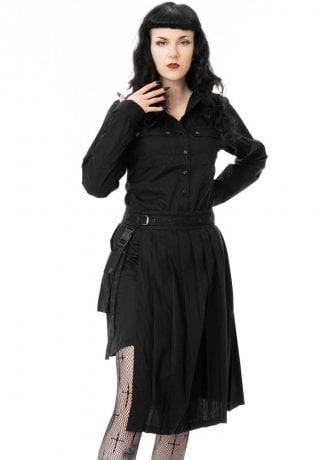 Chemical Black Cynara Pleated Midi Dress