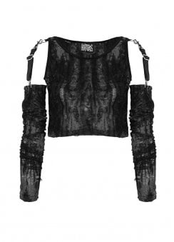 Viola Distressed Mesh Top