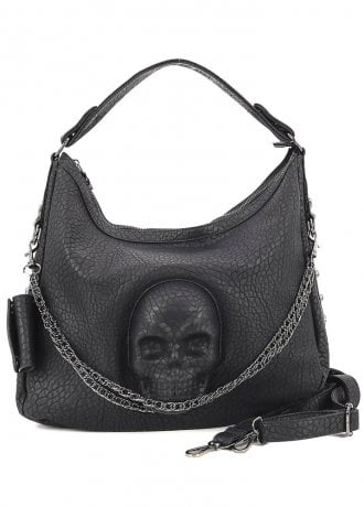 Comeco Metal Skull Vinyl Hobo Bag