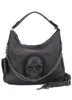 Metal Skull Vinyl Hobo Bag
