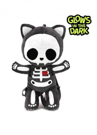 Comeco Skeleton Kitten Plush Glow in the Dark Backpack