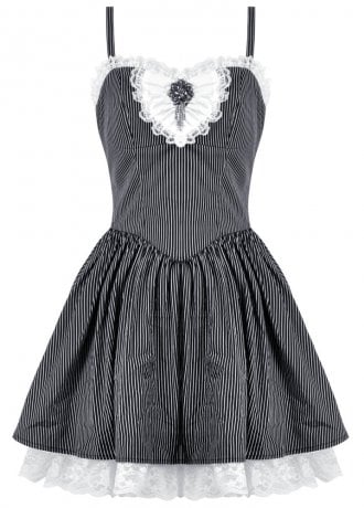 Dark In Love Striped Sweetheart Lace Lolita Dress
