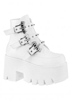 Ashes 55 Chunky White Platform Ankle Boot