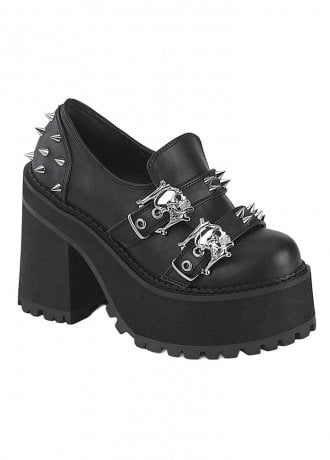 DemoniaCult Assault 38 Skull Buckle Shoe