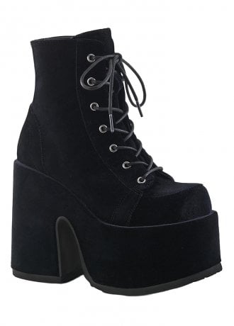 DemoniaCult Camel 203 Velvet Platform Ankle Boot