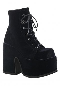 Camel 203 Velvet Platform Ankle Boot
