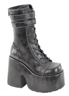 Camel 250 Black-Silver Rub Off Platform Boot