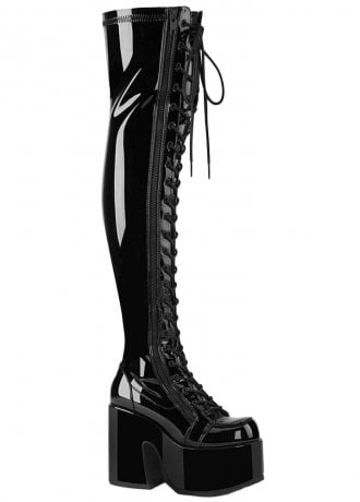 DemoniaCult Camel 300 Patent Over The Knee Boot