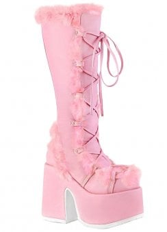 Camel 311 Pink Faux Fur Knee High Boot