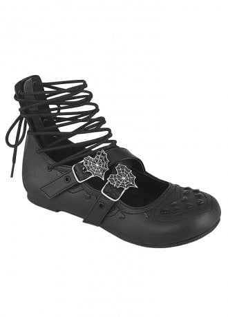 DemoniaCult Daisy 11 Laced Ballet Flat