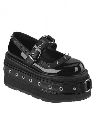 DemoniaCult Damned 20 Studded Platform Mary Jane