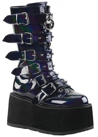 DemoniaCult Damned 225 Hologram Gothic Platform Boot