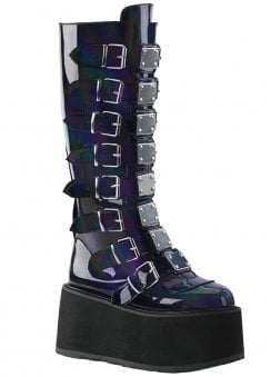 Damned 318 Hologram Knee High Platform Boot