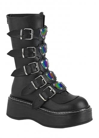 DemoniaCult Emily 330 Heart Buckle Boot