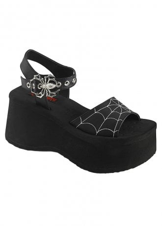 DemoniaCult Funn 10 Spiderweb Sandal