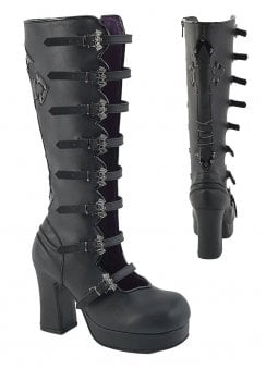 Gothika 160 Bat Buckle Knee High Boot