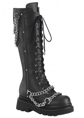 DemoniaCult Renegade 215 Chain Knee High Boot