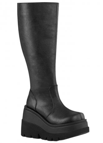 DemoniaCult Shaker 100WC Wide Calf Wedge Boot