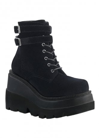 DemoniaCult Shaker 52 Velvet Gothic Ankle Boot