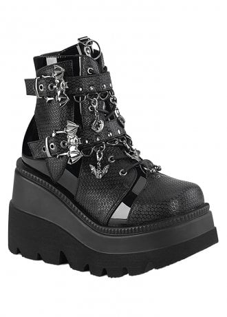 DemoniaCult Shaker 66 Platform Wedge Boot
