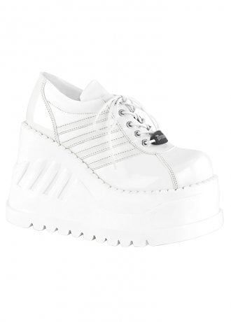 DemoniaCult Stomp 08 White Platform Wedge