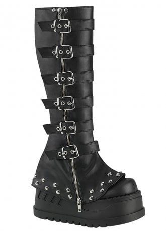DemoniaCult Stomp 223 Wedge Knee High Boot