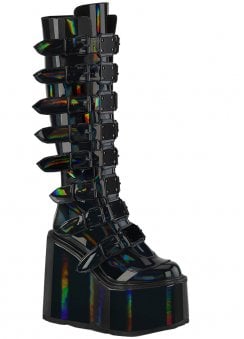 Swing 815 Black Hologram Buckle Platform Boot