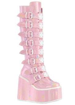 Swing 815 Pink Hologram Buckle Platform Boot