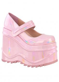 Wave 32 Pink Hologram Mary Jane Platform