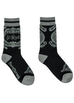At Rest Coffin Plaque Crew Socks