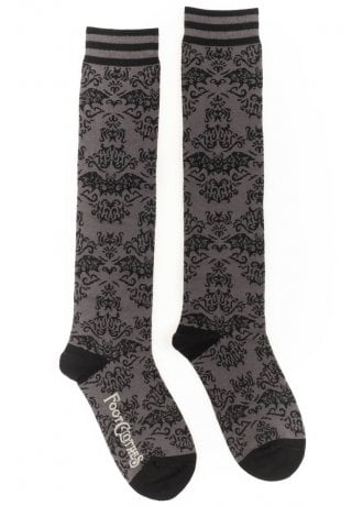 FootClothes Bat Damask Knee High Socks