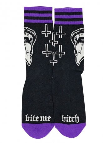 FootClothes Bite Me Bitch Crew Socks